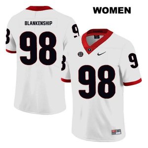 Women's Georgia Bulldogs NCAA #98 Rodrigo Blankenship Nike Stitched White Legend Authentic College Football Jersey MCW6354DG